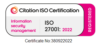 Citation ISO 27001:2022 certified, information security management (certificate no. 380922022)